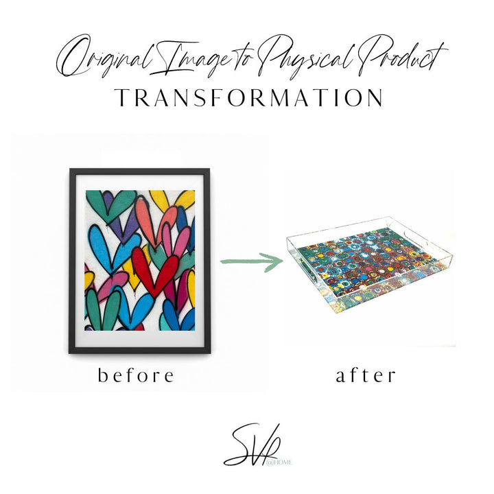 Multiple Hearts Acrylic Tray