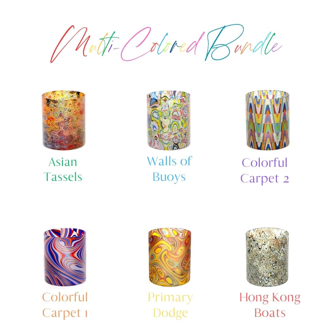 Multi-Colored Bundle Whiskey Glass Set