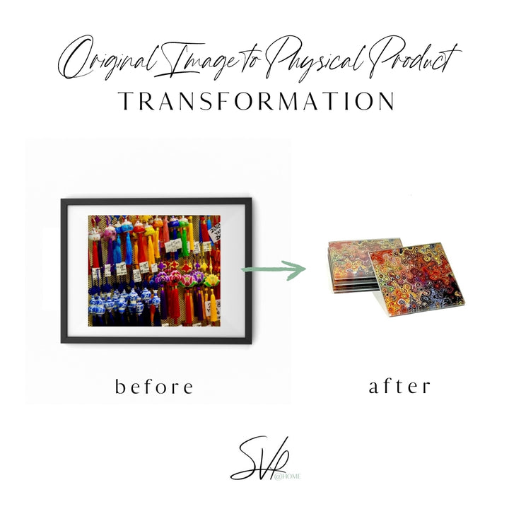 Asian Tassels Coaster Set