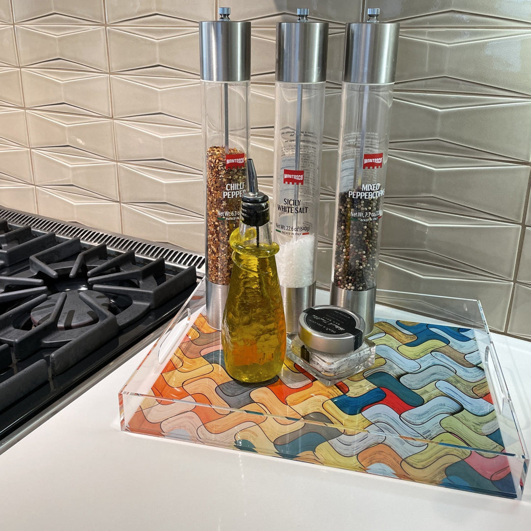Colored Blocks Acrylic Tray