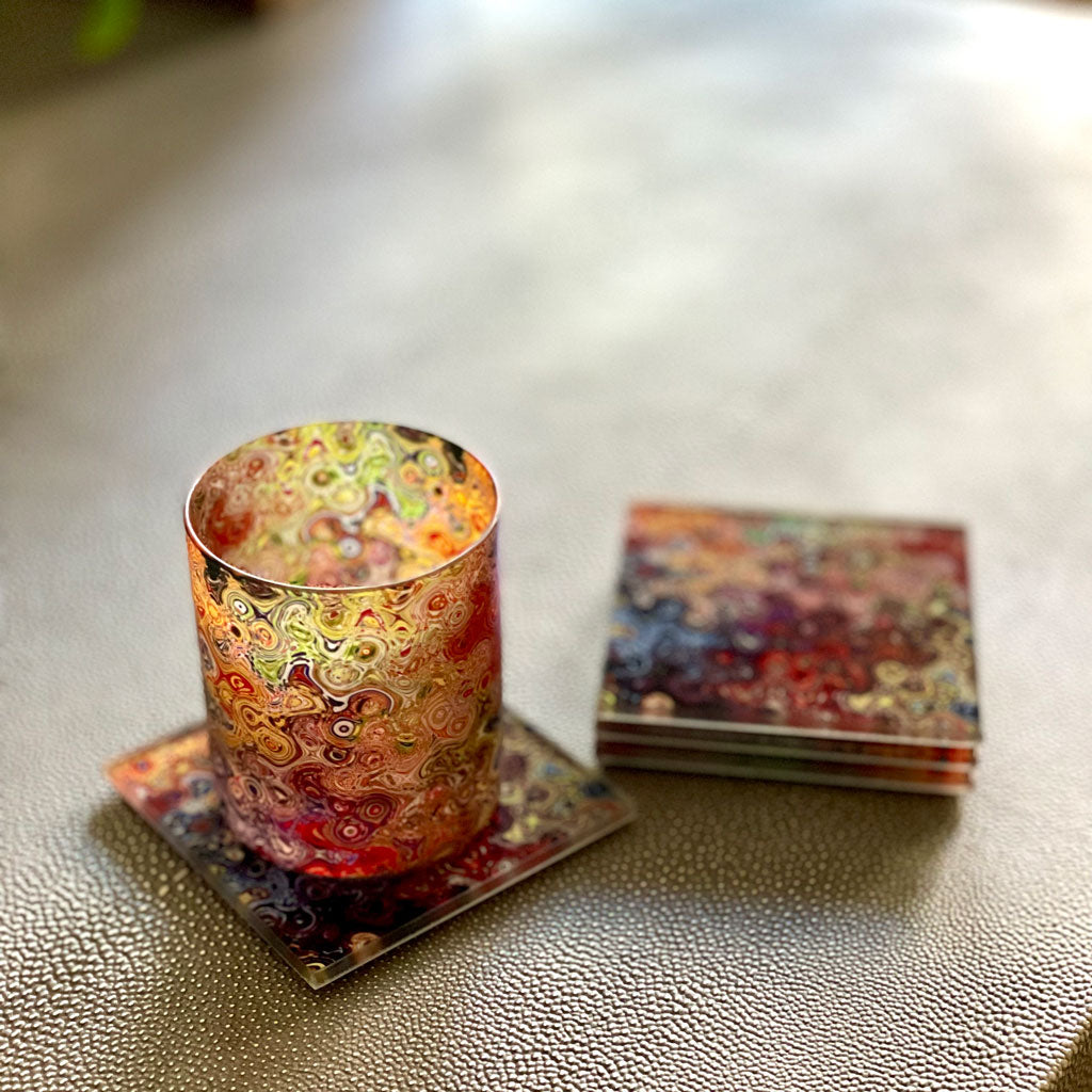 Asian Tassels Coaster Set