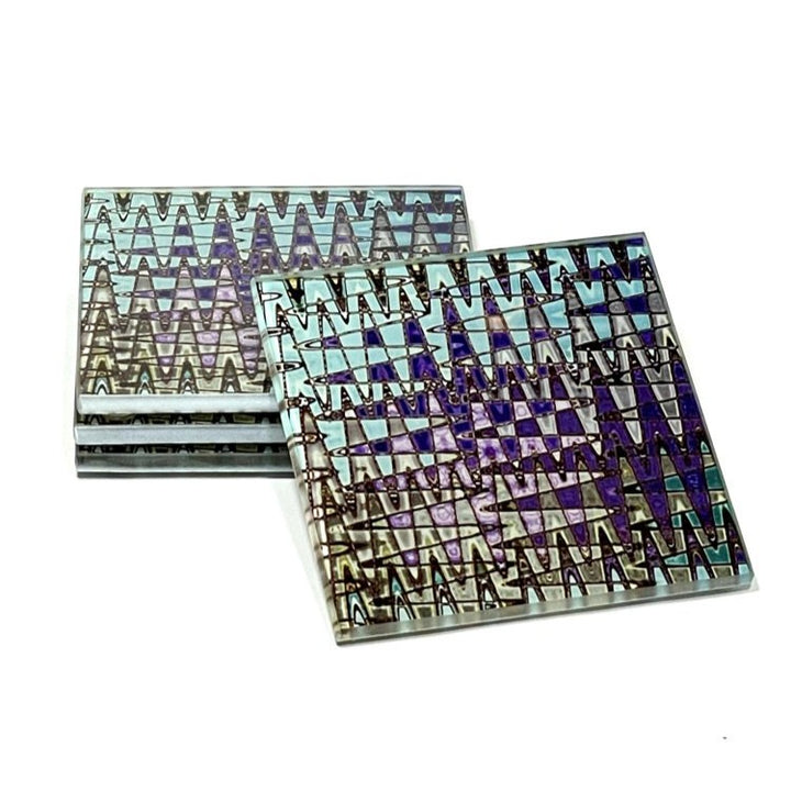 Glass Tile Flooring Coaster Set