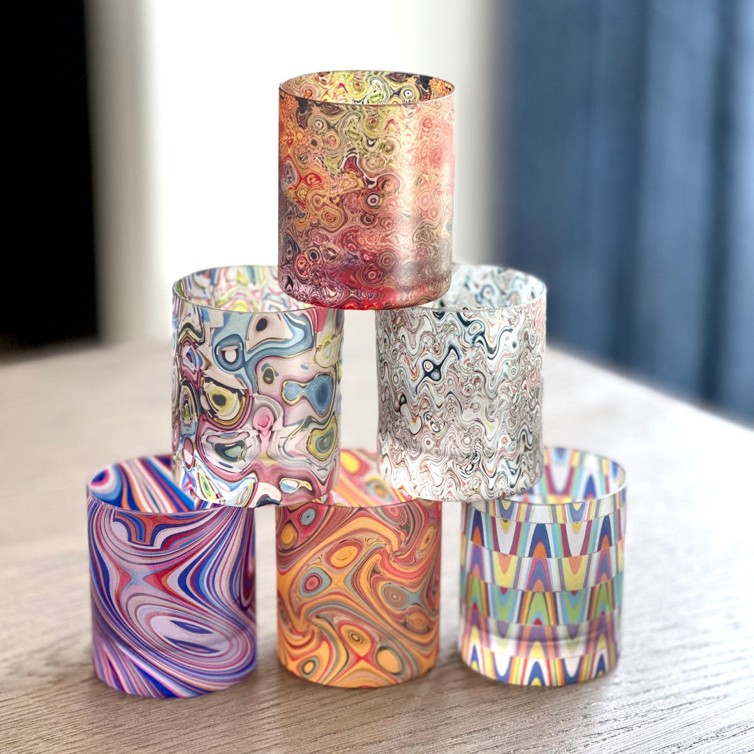 Multi-Colored Bundle Whiskey Glass Set